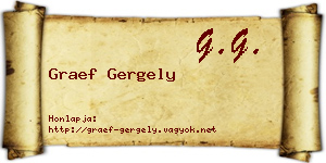 Graef Gergely névjegykártya